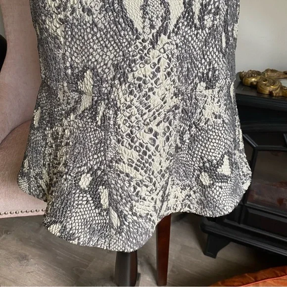 YIGAL AZROUEL CREAM BLACK ANIMAL PRINT MINI DRESS - Picture 8 of 15